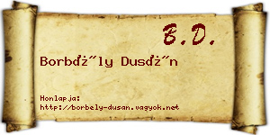 Borbély Dusán névjegykártya