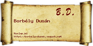 Borbély Dusán névjegykártya