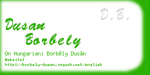 dusan borbely business card