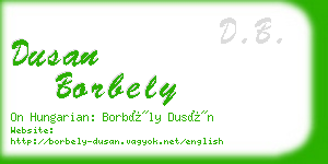 dusan borbely business card